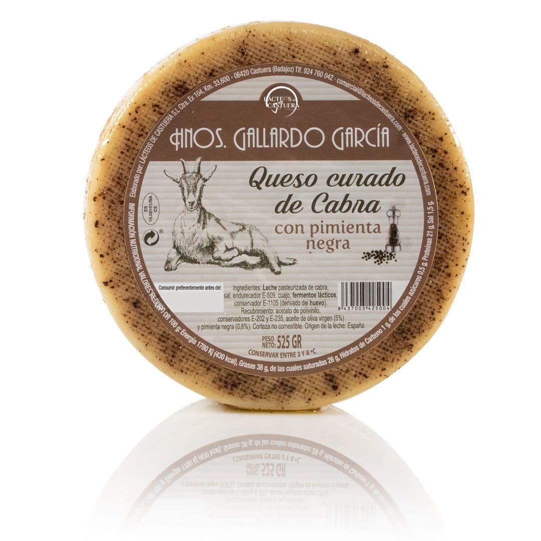 Queso Curado de Cabra con Pimienta Negra - 525 g